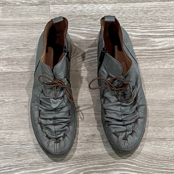 Lemon & Lime Casablanca School Boho Academia Soft Grey Leather Booties Shoes 9 - Picture 2 of 6
